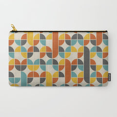 1970s Colors Mid Century Modern Geometric Pattern  Carry All Pouch