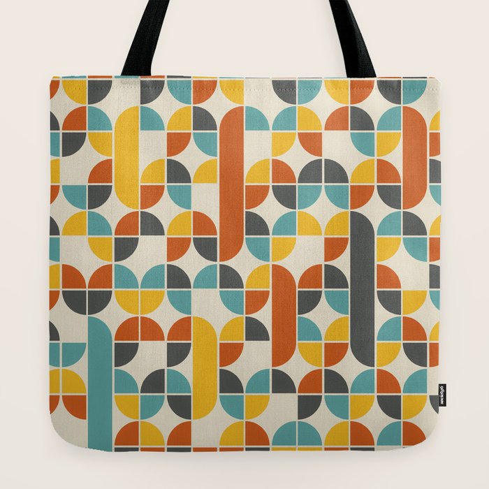 1970s Colors Mid Century Modern Geometric Pattern  Tote Bag