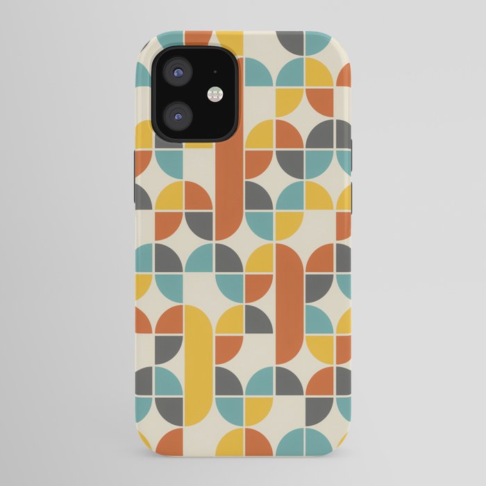 1970s Colors Mid Century Modern Geometric Pattern  iPhone Case