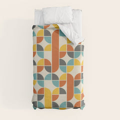 1970s Colors Mid Century Modern Geometric Pattern  Duvet Cover