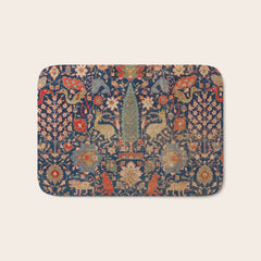 17th Century Persian Rug Print with Animals Bath Mat