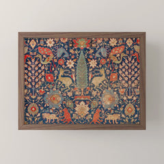 17th Century Persian Rug Print with Animals Mini Art Print