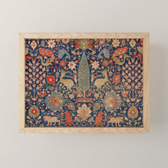 17th Century Persian Rug Print with Animals Mini Art Print