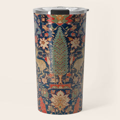 17th Century Persian Rug Print with Animals Travel Mug