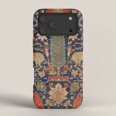 17th Century Persian Rug Print with Animals iPhone Case