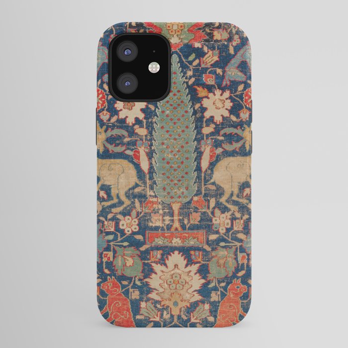 17th Century Persian Rug Print with Animals iPhone Case
