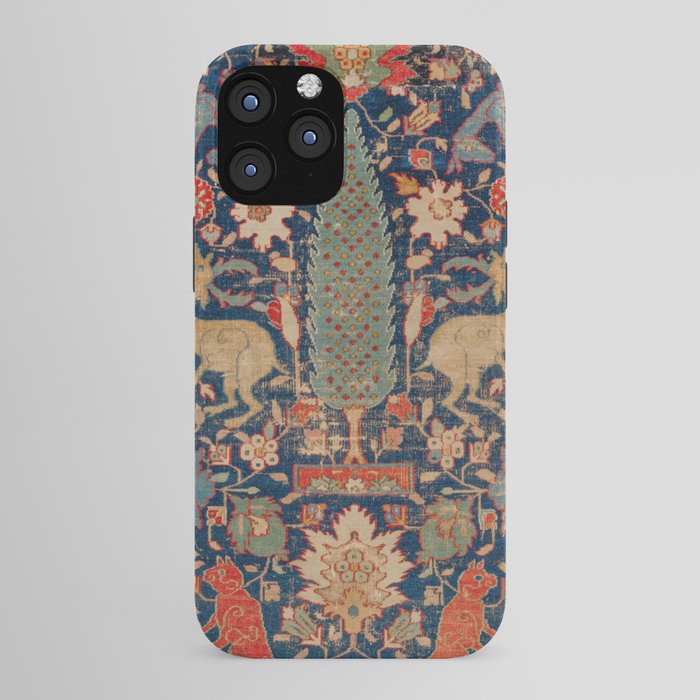 17th Century Persian Rug Print with Animals iPhone Case