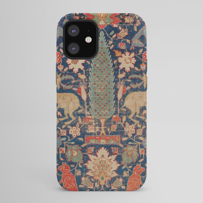 17th Century Persian Rug Print with Animals iPhone Case