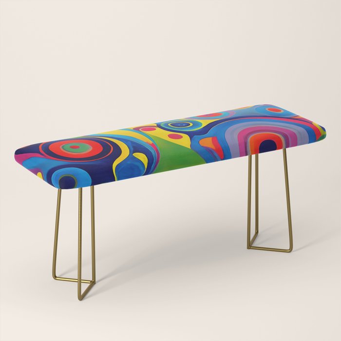 1960s Funky Psychedelic Abstract Bench