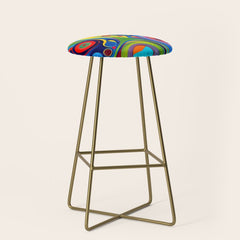 1960s Funky Psychedelic Abstract Stool
