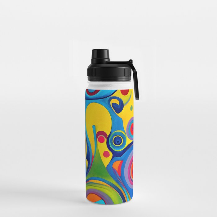1960s Funky Psychedelic Abstract Water Bottle