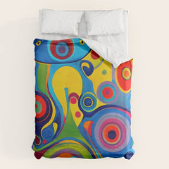 1960s Funky Psychedelic Abstract Duvet Cover