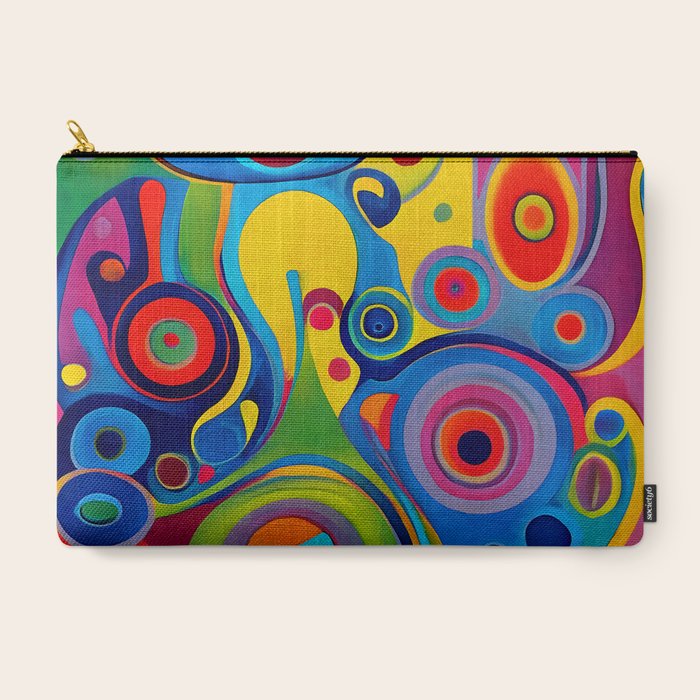 1960s Funky Psychedelic Abstract Carry All Pouch
