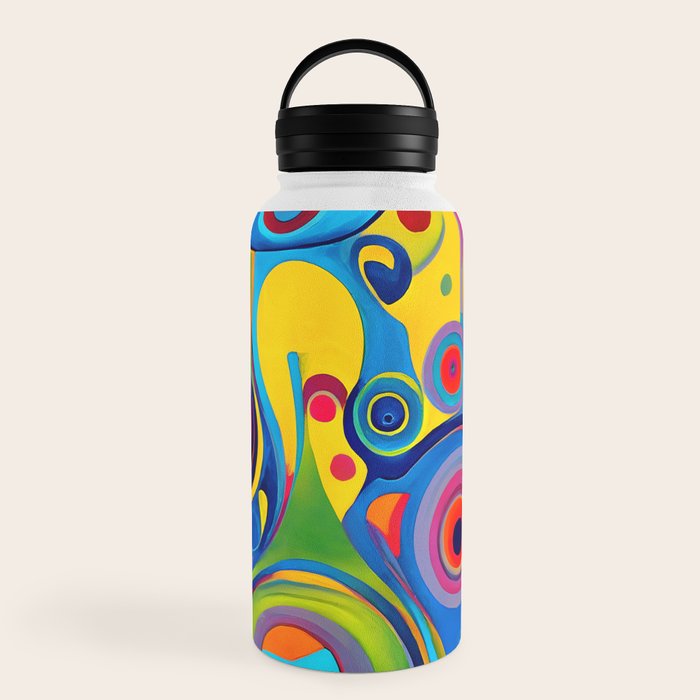 1960s Funky Psychedelic Abstract Water Bottle
