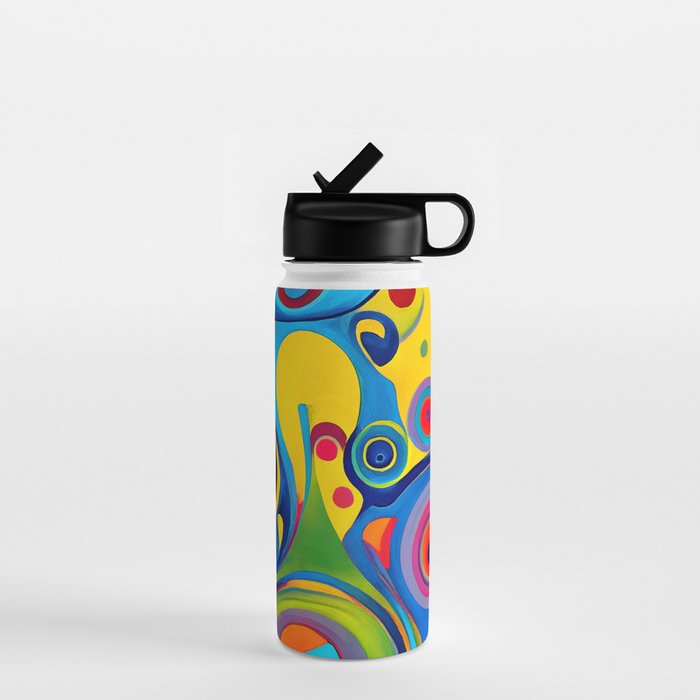 1960s Funky Psychedelic Abstract Water Bottle