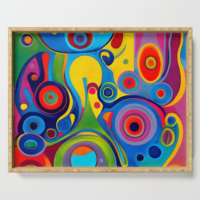 1960s Funky Psychedelic Abstract Serving Tray