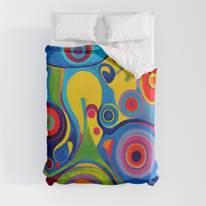 1960s Funky Psychedelic Abstract Duvet Cover