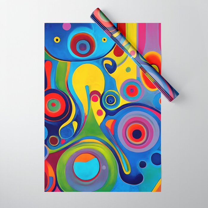 1960s Funky Psychedelic Abstract Wrapping Paper