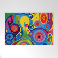 1960s Funky Psychedelic Abstract Welcome Mat