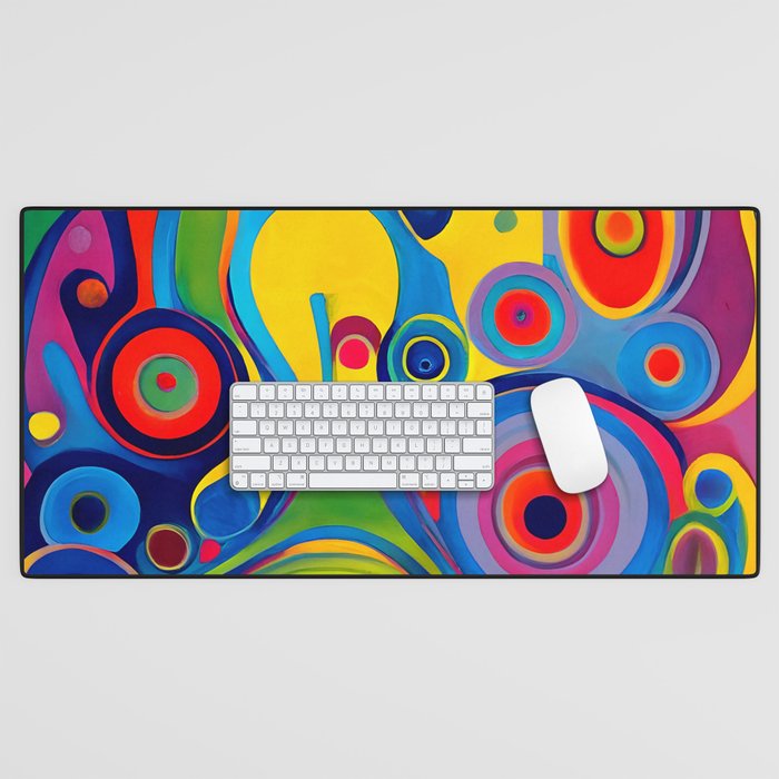 1960s Funky Psychedelic Abstract Desk Mat