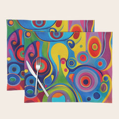 1960s Funky Psychedelic Abstract Placemat