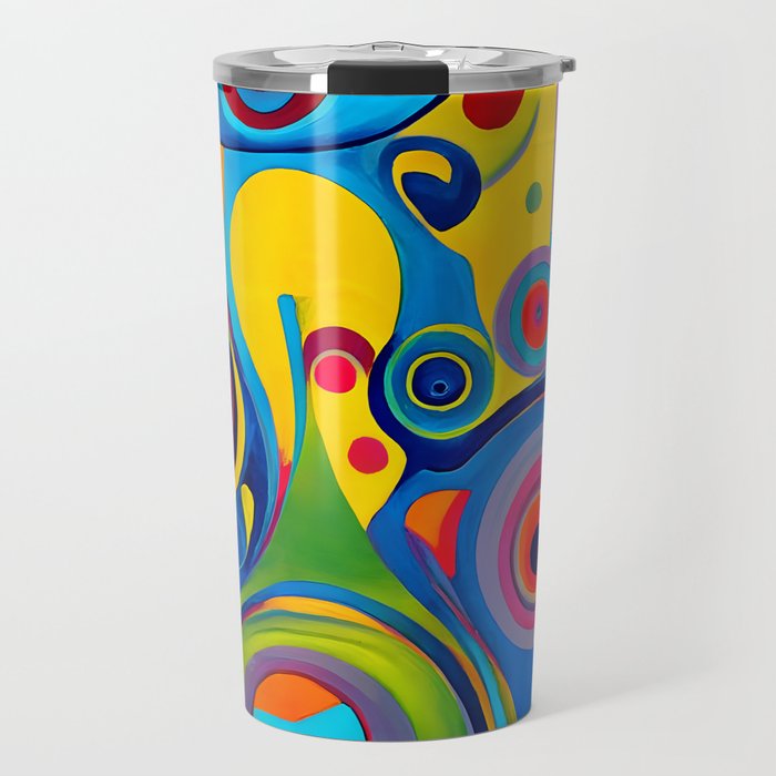 1960s Funky Psychedelic Abstract Travel Mug