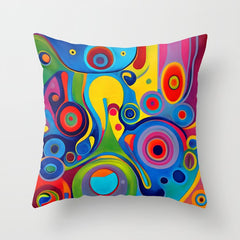 1960s Funky Psychedelic Abstract Throw Pillow