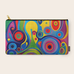 1960s Funky Psychedelic Abstract Carry All Pouch