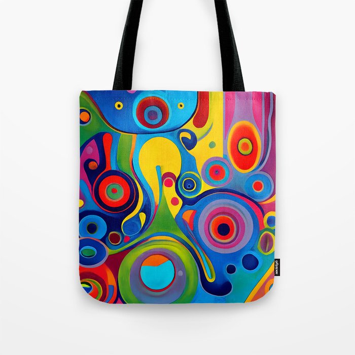 1960s Funky Psychedelic Abstract Tote Bag