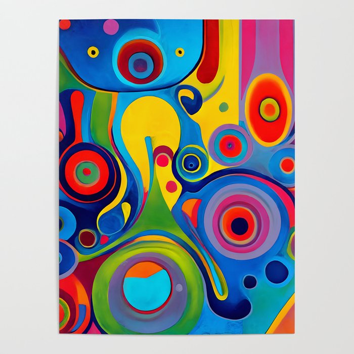 1960s Funky Psychedelic Abstract Poster