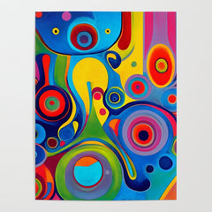 1960s Funky Psychedelic Abstract Poster