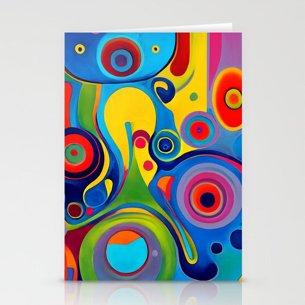 1960s Funky Psychedelic Abstract Stationery Card