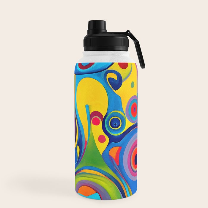 1960s Funky Psychedelic Abstract Water Bottle