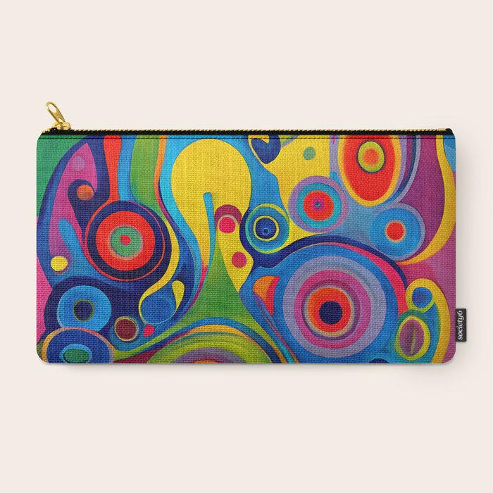 1960s Funky Psychedelic Abstract Carry All Pouch