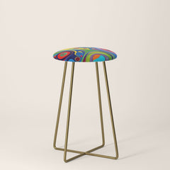 1960s Funky Psychedelic Abstract Stool