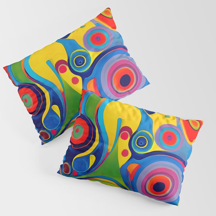 1960s Funky Psychedelic Abstract Pillow Sham