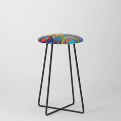 1960s Funky Psychedelic Abstract Stool