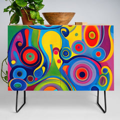 1960s Funky Psychedelic Abstract Credenza