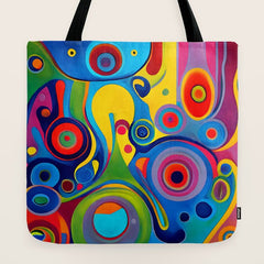 1960s Funky Psychedelic Abstract Tote Bag