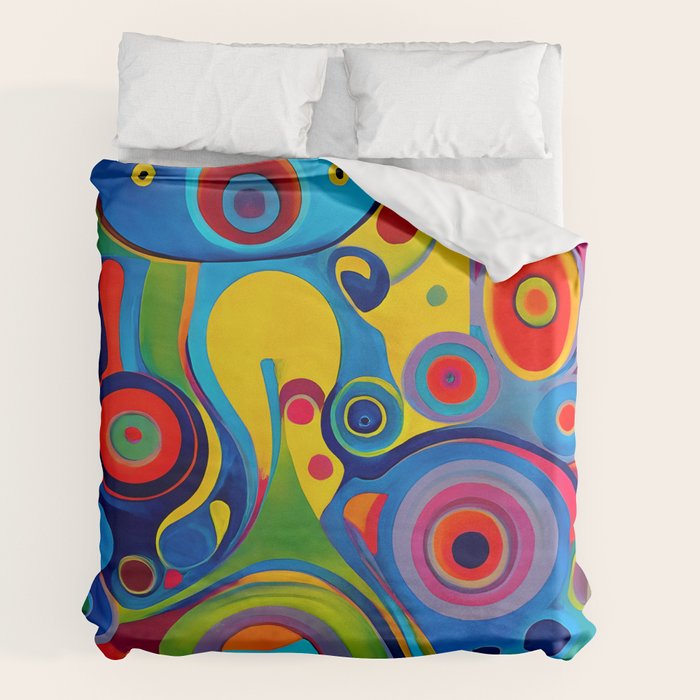1960s Funky Psychedelic Abstract Duvet Cover