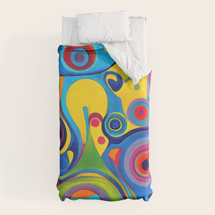 1960s Funky Psychedelic Abstract Duvet Cover
