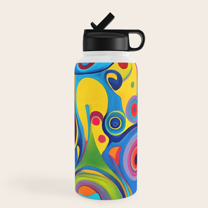 1960s Funky Psychedelic Abstract Water Bottle