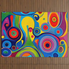 1960s Funky Psychedelic Abstract Outdoor Rug