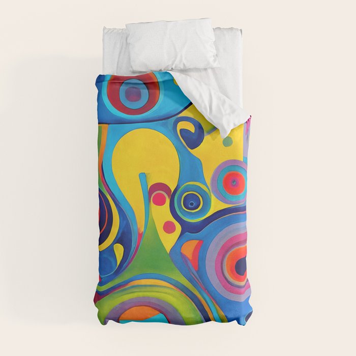 1960s Funky Psychedelic Abstract Duvet Cover