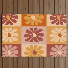70's Daisy Bloom  Outdoor Rug