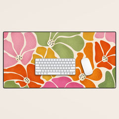 70's Florals Desk Mat