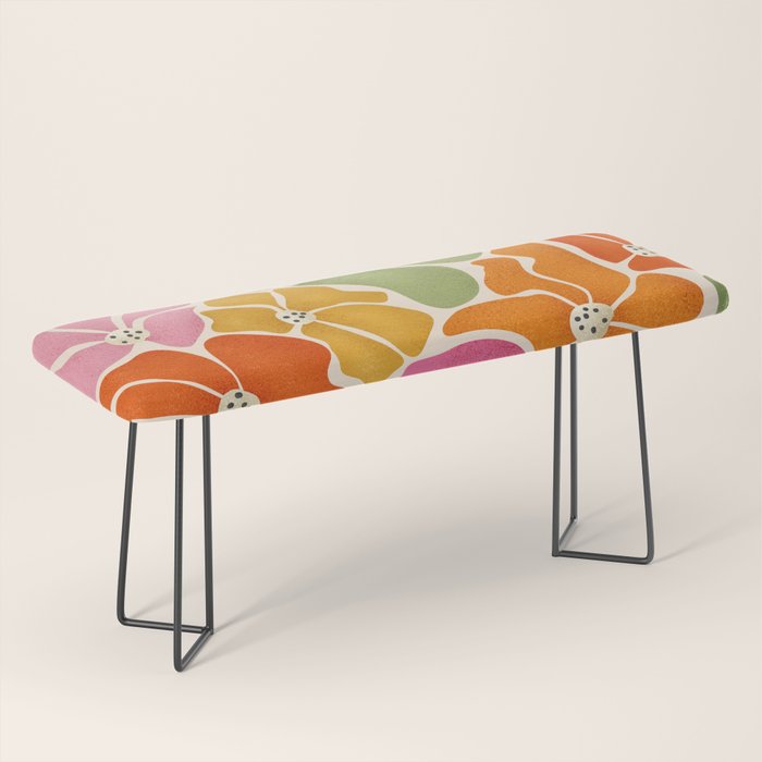 70's Florals Bench
