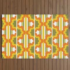 70's Summer' Orange Yellow Green Outdoor Rug