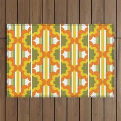70's Summer' Orange Yellow Green Outdoor Rug