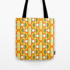 70's Summer' Orange Yellow Green Tote Bag